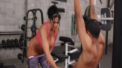 Black Teen Fucks Busty Fitness Trainer In Gym